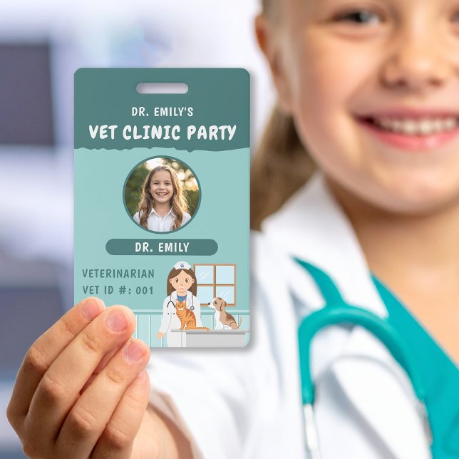 Veterinarian ID Kids' Pretend Play Birthday Party Ausweis (Von Creator hochgeladen)