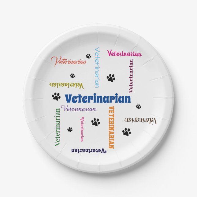 Veterinarian Paper Plates Pappteller (Vorderseite)