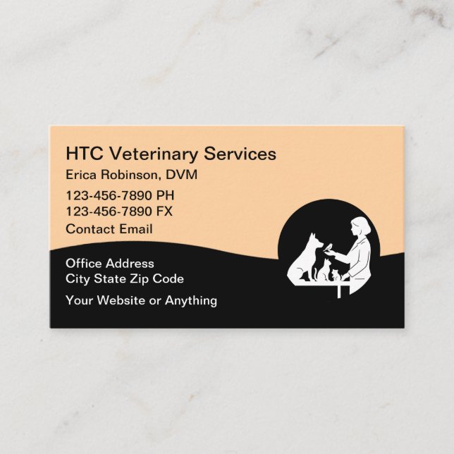 Veterinarian Pet Doctor Business Cards Visitenkarte (Vorderseite)