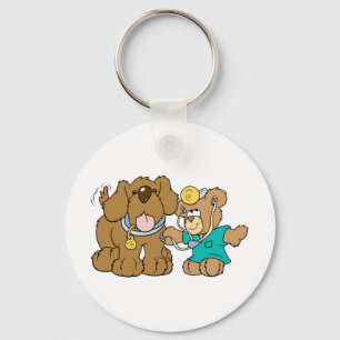 veterinarian vet teddy bear design schlüsselanhänger