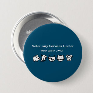 Veterinarian Veterinary Staff Name Pin Button