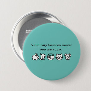 Veterinarian Veterinary Staff Name Pin Button