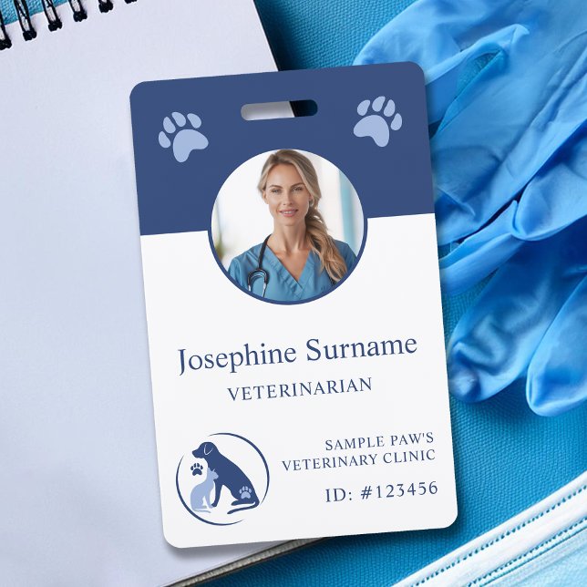 Veterinärklinische Foto-ID Blue Dog and Cat Logo Ausweis (Von Creator hochgeladen)