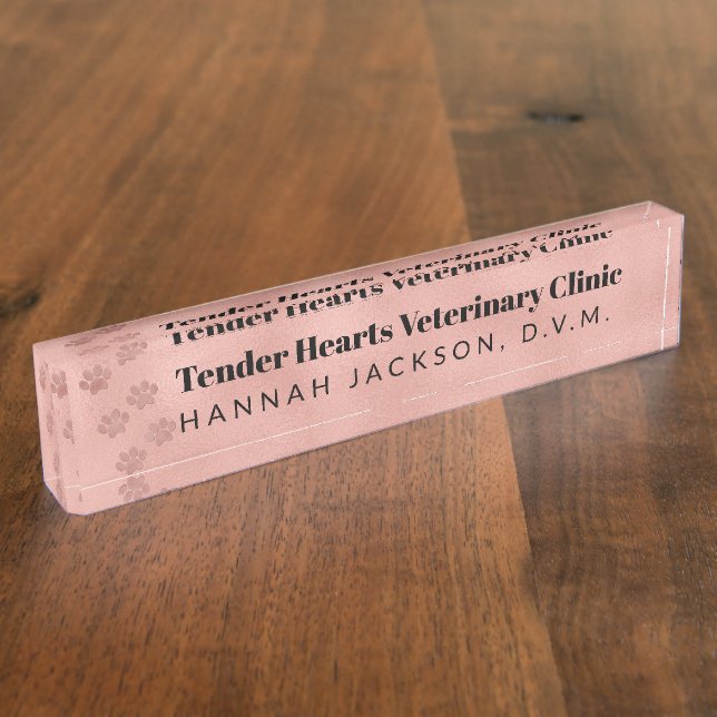 Veterinärmedizin-Tatze druckt personalisiertes Namensplakette (Seite)