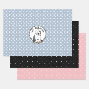 Veterinärmedizinisch Alte Englisch Schafhund Niedl Geschenkpapier Set