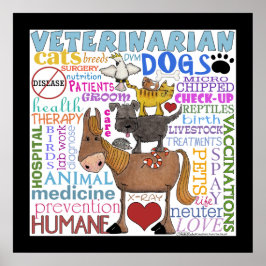 Veterinärmedizinisch-U-Bahn-Art-Vet-Bedingungen mi Poster