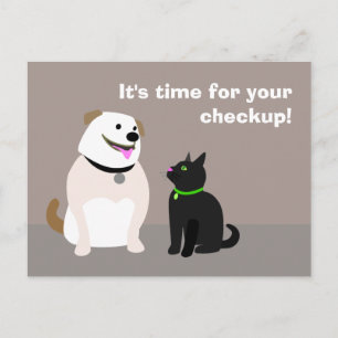 Veterinärmedizinische Checkup-Erinnerung Postkarte