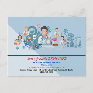 Veterinärmedizinische Erinnerung Postkarte