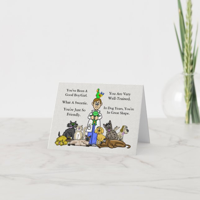 VeterinärTagesbewertung oder Dankeschön-Karte Karte (Vorderseite)