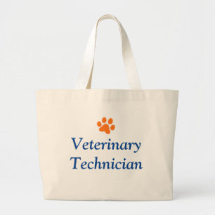 Veterinärtechniker mit orange Tatzen-Druck Jumbo Stoffbeutel