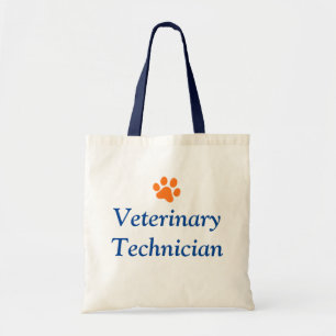 Veterinärtechniker mit orange Tatzen-Druck Tragetasche