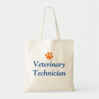 Veterinärtechniker mit orange Tatzen-Druck