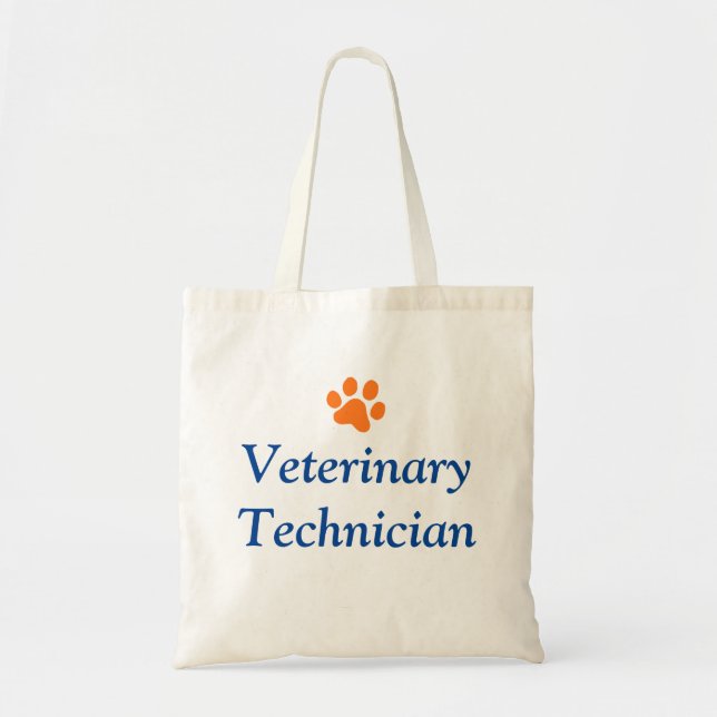 Veterinärtechniker mit orange Tatzen-Druck Tragetasche (Vorne)