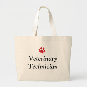 Veterinärtechniker mit rotem Tatzen-Druck Jumbo Stoffbeutel