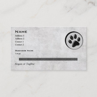 Veterinärtierlogo mit der Schwarzweiss-Tatze Visitenkarte