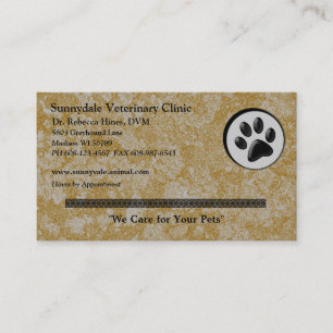 Veterinärtierlogo mit der Schwarzweiss-Tatze Visitenkarte