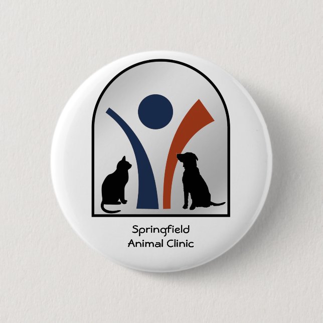 Veterinärtierlogo mit Katze und Hund Button (Vorderseite)