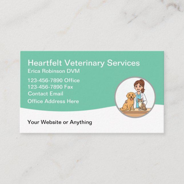 Veterinary Animal Hospital Services Visitenkarte (Vorderseite)
