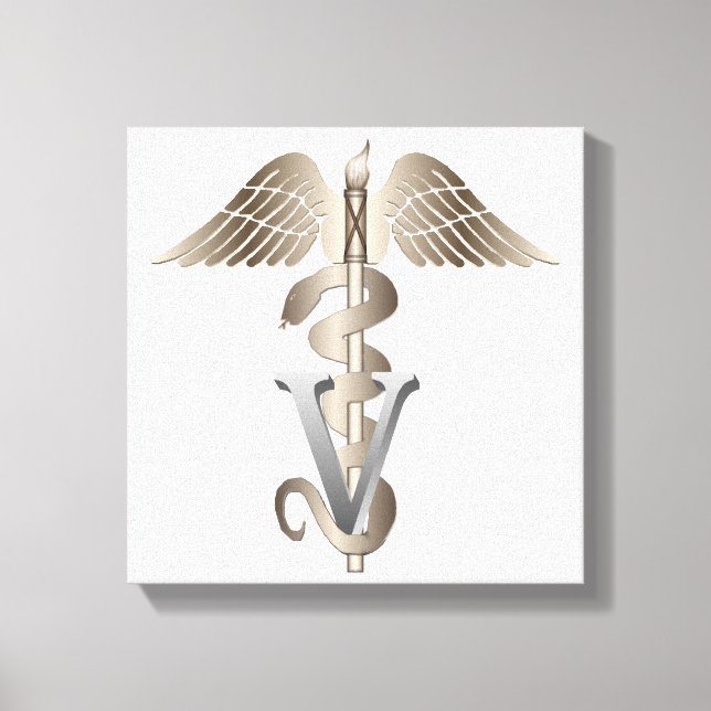 Veterinary Caduceus Leinwanddruck (Vorderseite)