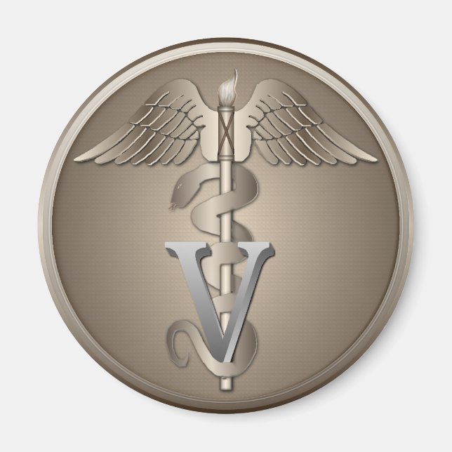 Veterinary Caduceus Magnet (Vorne)