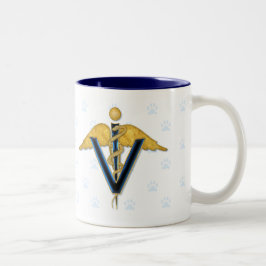 Veterinary Caduceus Zweifarbige Tasse