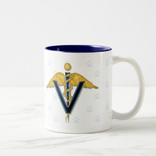 Veterinary Caduceus Zweifarbige Tasse
