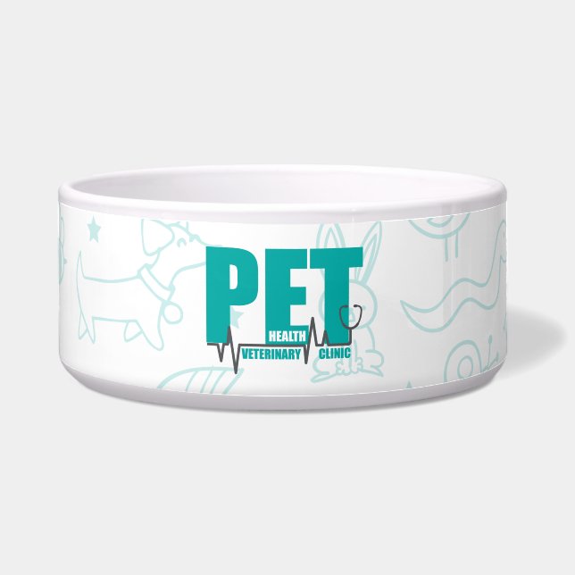 Veterinary Clinic Modern Blue Logo Napf (Vorderseite)