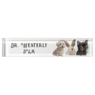 Veterinary DVM Dog Cat Bunny Namensplakette