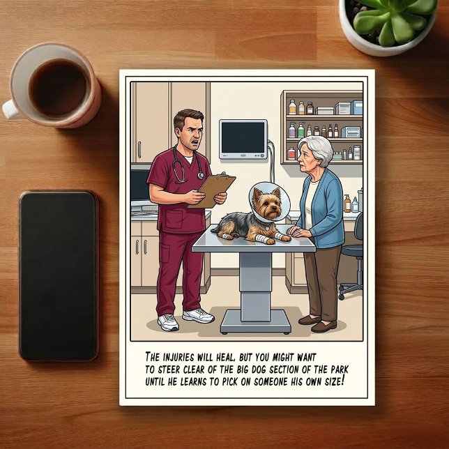 Veterinary ER Adventures Cartoon Postkarte (Von Creator hochgeladen)