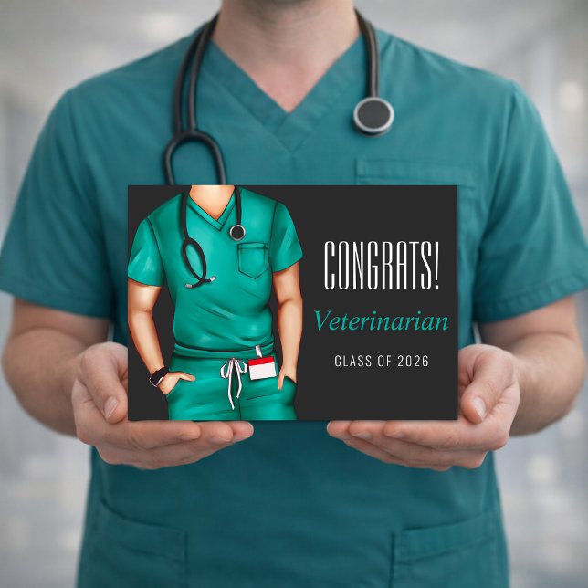 Veterinary Graduation Congratulations Card Karte (Veterinarian graduation greeting card for someone who will care for animals meaningful design)