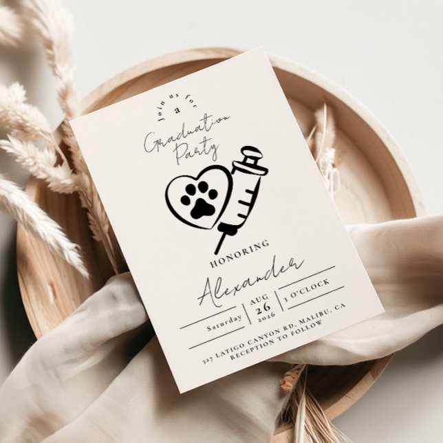 Veterinary Medicine Paw Graduation Party Einladung (Von Creator hochgeladen)