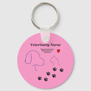 Veterinary Nurse-Paw Prints on My Heart Schlüsselanhänger