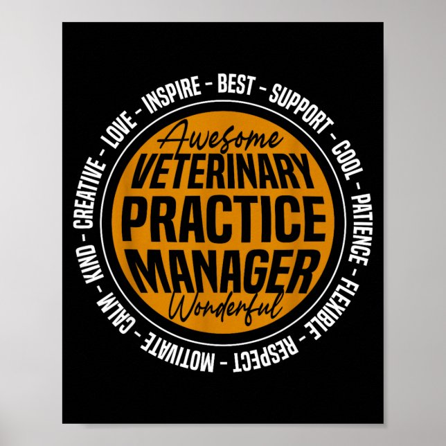 Veterinary Practice Manager Funny Vet Tech Week  Poster (Vorne)