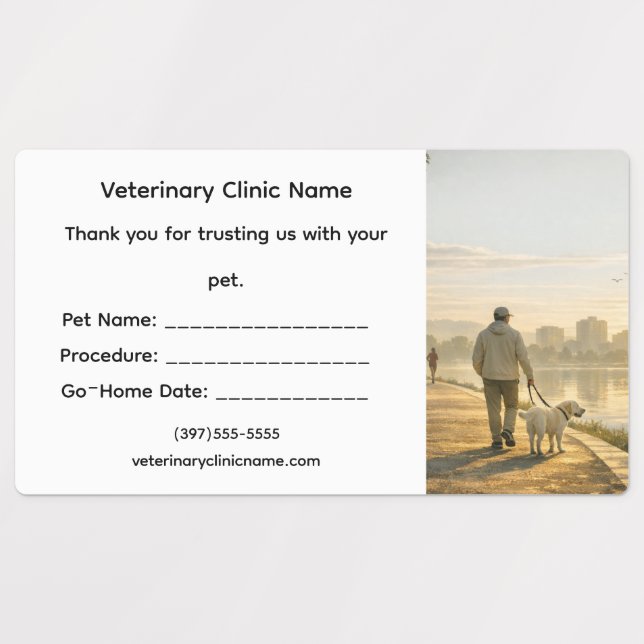 Veterinary Surgery Go‑Home Label – Large Etiketten (Design 1)