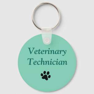 Veterinary Technician/Black Paw Print/Green Schlüsselanhänger