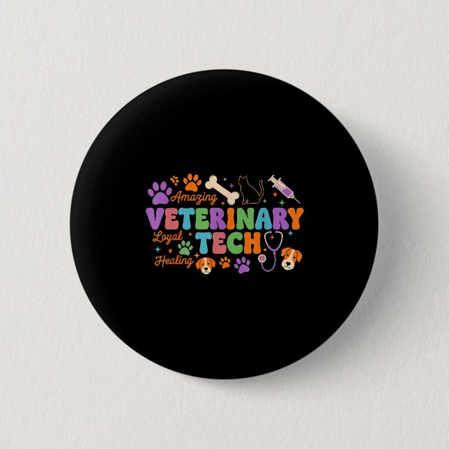 Veterinary Technician - Vet Tech Veterinarian Appr Button (Vorderseite)