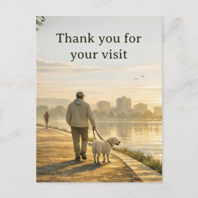 Veterinary Thank‑You Postcard – Quiet Walk Design Postkarte (Vorderseite)