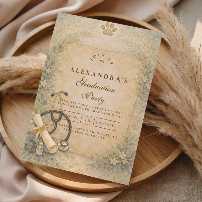 Veterinary White Coat Graduation Party Einladung (Von Creator hochgeladen)