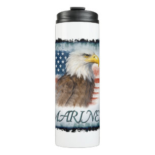 VetGearHQ.com Logo Emblem des Veteranen des Marine Thermosbecher