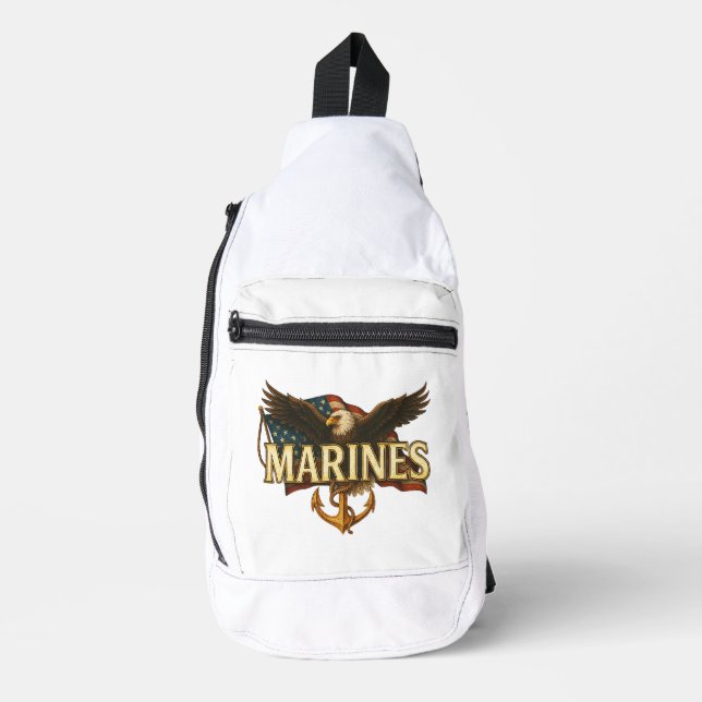 VetGearHQ.com Marine Corps Veteran Logo Emblem Crossbody Bag (Vorderseite)