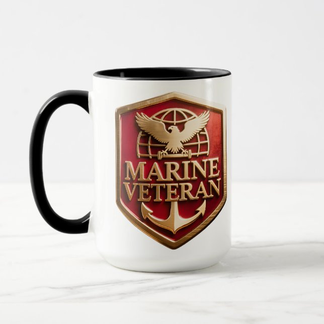 VetGearHQ.com Marine Corps Veteran Logo Emblem Tasse (Links)