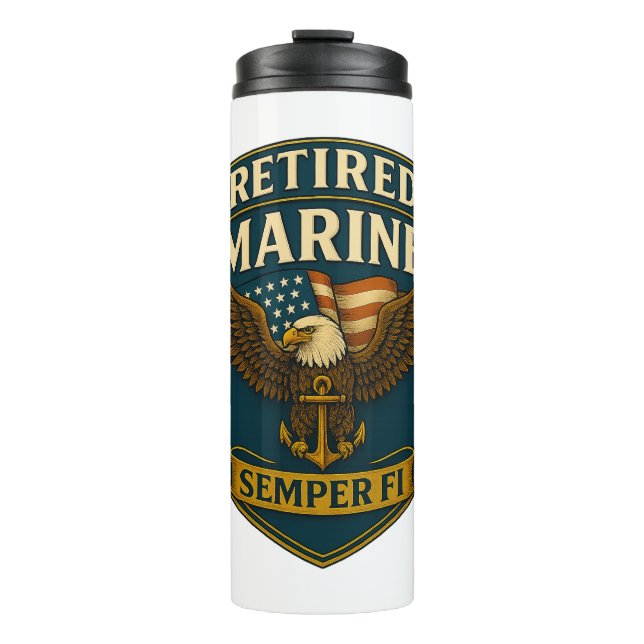 VetGearHQ.com Marine Corps Veteran Logo Emblem Thermosbecher (Vorderseite)