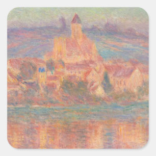 Vétheuil (1901) Claude Monet Impressionismus Art Quadratischer Aufkleber