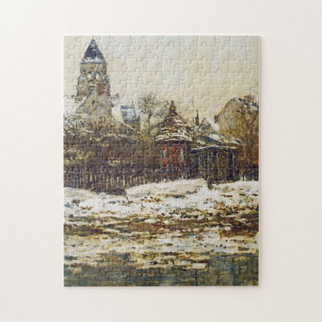 Vetheuil: Die Kirche im Winter Monet Fine Art Puzzle (Vertikal)