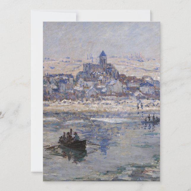 Vetheuil en Hiver Boat auf dem Fluss (Vorderseite)