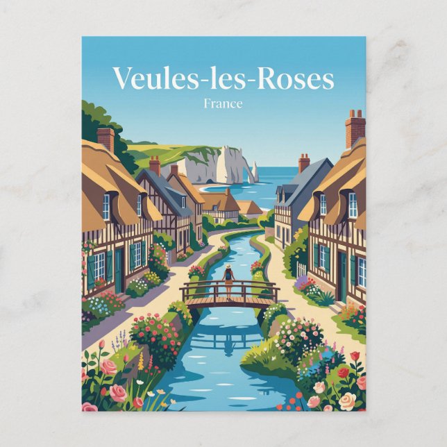 Veules-les-Rosen Frankreich Postkarte (Vorderseite)