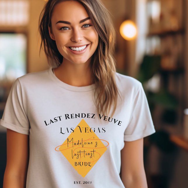 Veuve Before Vows Bachelorette Weekend Bridge T-Shirt (Last Rendez Veuve shirt
Bride)