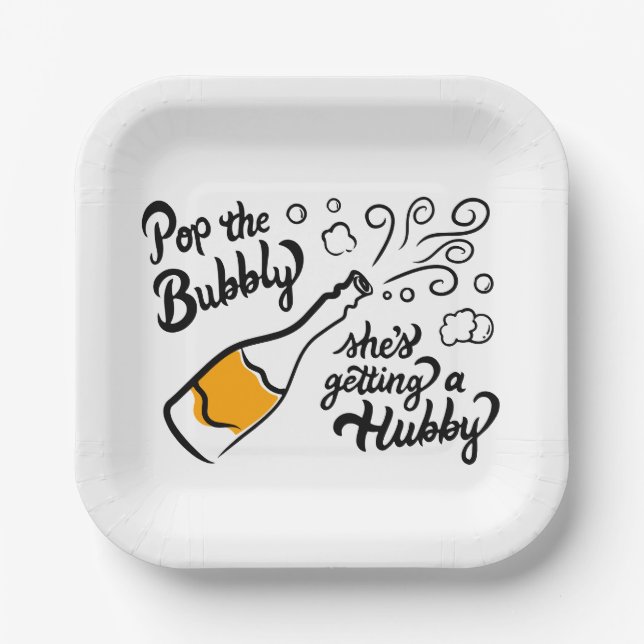 Veuve Before Vows: Champagne Bachelorette Pappteller (Vorderseite)