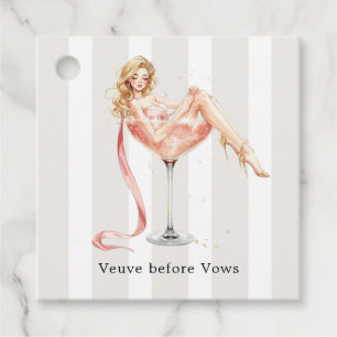 Veuve Before Vows Champagner-Cocktail Brautparty Geschenkanhänger