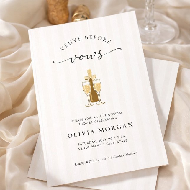 Veuve Before Vows Eleganter Champagner-Junggeselli Einladung (Von Creator hochgeladen)